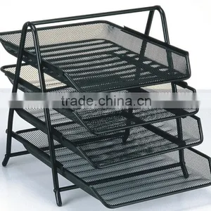 AN307 ANPHY Space Saving Office Supplies Documents Holder Stationery Organizer Four Layers Shelf Mental Wire Mesh thumbnail-1