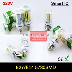 2015 New Arrival Led Lamp E27 E14 220V SMD 5730 Led Corn Bulb Lampada Led Chandelier Candle Lighting Smart IC Drive 24-89Leds thumbnail-1