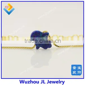 Wholesale Price Synthetic OP50 Opal Hamsa Pendant S925 Silver 18KPlated Chain Necklace For Sale Online thumbnail-2