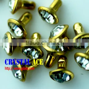 Rhinestone Crystal Rivet Spike, Metal Rivet Button for Shoes, Bags, Garment thumbnail-1