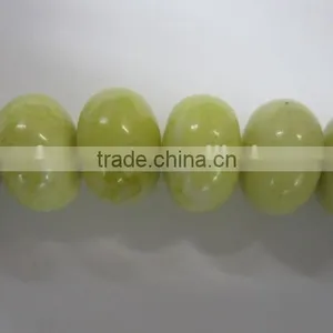 Natural Lemon Jasper Roundel Bead Mineral Gemstone for Jewelry Making thumbnail-1