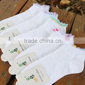 Fashionable and Cute White Cotton Lace Socks for School Girls and Women thumbnail-3