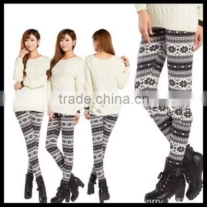 Christmas Leggings, Yoga Leggings, Pattern Leggings,Chocolate Reindeer Leggings at Stock thumbnail-2