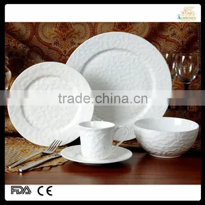 New Bone China 20pcs Embossed Dinner Set With New Design thumbnail-1