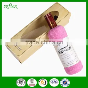 Gift Wedding Cake Towel Bottle Shape of Wine Red Towels Wine Bottle Towel Cake thumbnail-3