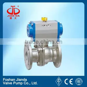 4'' Stainless Steel Flange End Pneumatic Actuator Ball Valve thumbnail-1
