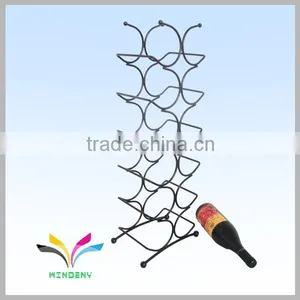 4 Tier Black Flooring Collapsible Sturdy Wire Metal Display Rack for Wine Bottles thumbnail-3