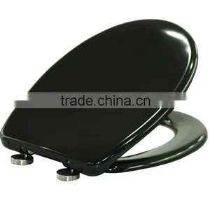 Toilet Seat Cover With Quick Take-off Hinge in Black Color for Bathroom WC Pans thumbnail-1