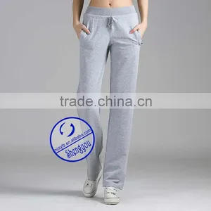 Wholesale Custom Made Cotton Blank Grey Women Yoga Jogger Pants thumbnail-2
