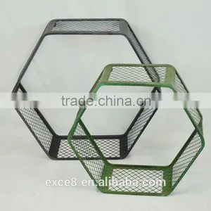Vintage Wrouhgt Metal Wall Shelf for Flower Stand & Home &garden Decoration thumbnail-1