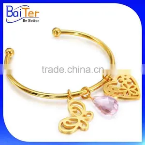 Mens&Womens DIY Adjustable Changeable Stainless Steel Ball End Screw Off Charm Bracelet Cuff Bangle Bracelet thumbnail-3