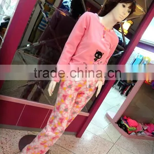 Cute Cat Loving Heart Draw String Pants Pink Pajamas Women thumbnail-3