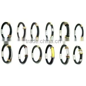 HOT Saling Silicone Ion Wristband ,funny Silicone Bracelet thumbnail-1