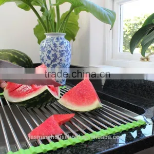 High Quality Over the Sink Multipurpose Roll Up Stainless Steel Silicone Dish Drying Rack thumbnail-2