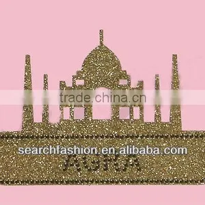 Glitter With Brown Dome Studs Transfer Hot Fix Motif Iron on Garments thumbnail-1