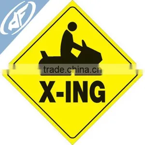 Yellow Plastic Reflective Sign 12" Snowmobile X-ING Dingfei Signs thumbnail-1