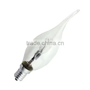 High Power Pass CE ROHS 42w Glass Body C35 Halogen Bulb With Tail E14 thumbnail-2