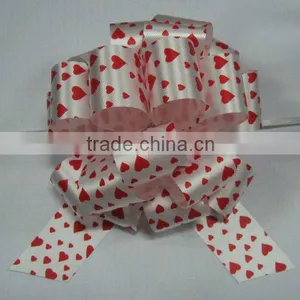 HOT SALE ! 5" Personalized Printing Poly Ribbon Hongkong Pom Pom Pull Bow for Gift Wrapping Decorations thumbnail-1