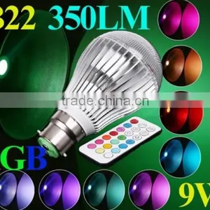 350LM RGB Led Lighting Colorful 9W B22 /E27/GU10 LED Bulb Lamp With Remote Control thumbnail-1