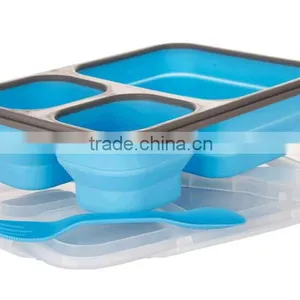 2015 Wholesale Silicone Collapsible Lunch Box /storage Box Quality Choice thumbnail-3