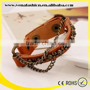 Chain Design Making Leather Charm Bracelet, Thin Leather Bracelets thumbnail-4