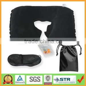 4-pc Travel Kit With Inflatable Pillow,eyemask,ear Plugs and Bag thumbnail-1