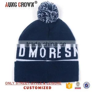 Top Quality Custom Knit Beanie Pom/top Pom Cuffed Beanie/3d Beanie thumbnail-4