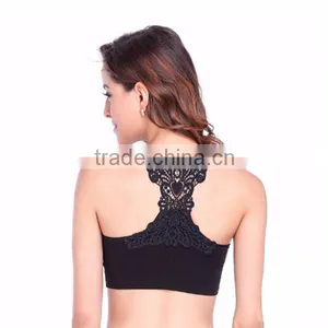 2015 New Bra Without Rims Sport Bra Bowknot Lace Sexy Beauty Back Small Vest thumbnail-1