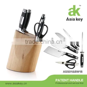 Stainless Steel Collection Cutlery Knife Block Set in Wood Storage Block, 7pcs thumbnail-1