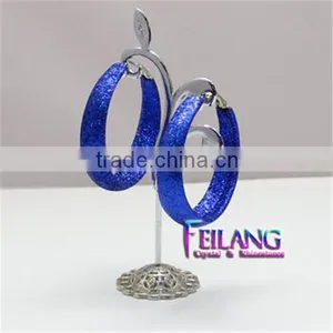Hotsale Blue Round HOOP Earrings Chandelier Earrings Clip-on Earrings thumbnail-1