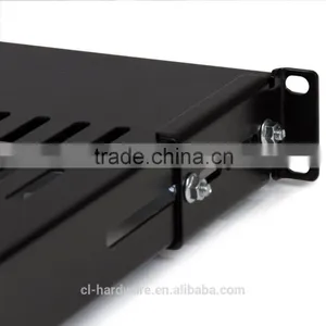 1U Adjustable Mounting Depth Vented Rack Mount Shelf 175lbs 80kg Fixed Server Rack Shelf thumbnail-5
