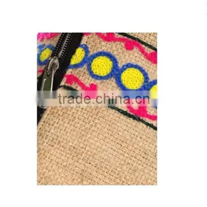 Yoga Mat Bag Indian Ethnic Jute Embroidered Yoga Bag, Traditional Yoga Mat Bag, Vintage Yoga Bag, Cross Body Unisex Shoulder Bag thumbnail-5