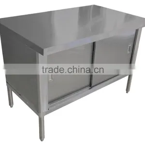 NSF Approval Stainless Steel Kitchen Dish Cabinet With Sliding Door / Knock Down Cabinet thumbnail-1