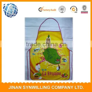100% Cotton Apron Yellow 3D Printed Aprons Kitchen Cooking Home BBQ Apron Party thumbnail-4