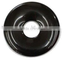 50mm Jewelry Design Black Agate Gemstone Donut Pendant thumbnail-1