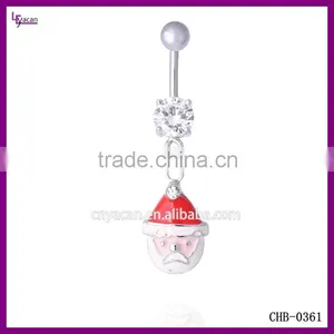 Newest Design Body Jewellery Australia Santa Claus Gem Navel Banana Gold Piercing thumbnail-1