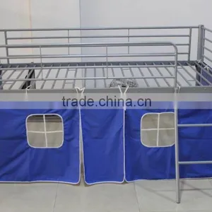 Childrens Novelty Metal Mid Sleeper Bed Bunk Bed With Curtain for Girls thumbnail-5