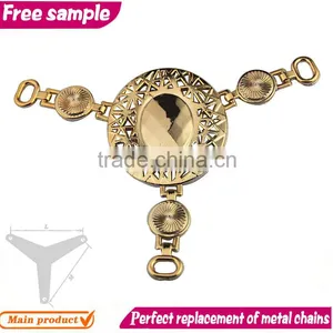 Beijing Bird's Nest Design Y Shape Gold Ladies High-heel Chains Ornament thumbnail-1