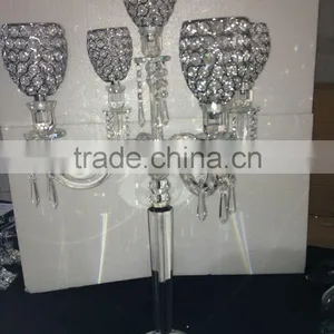2013 New Arriaval 5arms Crystal Glass Candelabra for Wedding Decoration (R-2019 thumbnail-1