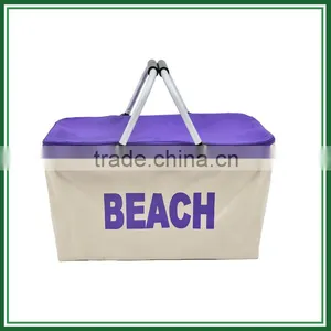 Unique Double Handle Picnic Basket Cooler thumbnail-1