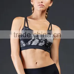 Manufuturer Custom Design Strappy Printed Women Fitness Sports Bra thumbnail-1