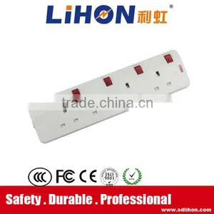 2500w ABS Shell 4 Way British Extension Socket thumbnail-1