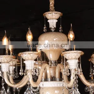 Modern Brown Candle Chandelier Lamp With 8 Light thumbnail-4