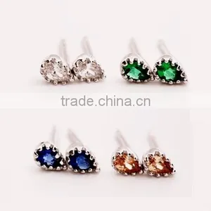 925 Sterling Solid Silver Water Drop Blue White Green and Champagne Zircon Earrings Fashion Women Earrings Jewelry 6790198 thumbnail-1