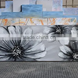 Canvas Semi Abstract Flower Oil Painting for Wall Decor thumbnail-3