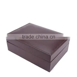 Chinese Factories Wholesale Custom High-grade PU Leather Watch Box, Deep Coffee Color Gift Box thumbnail-2