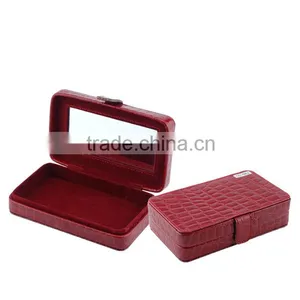Chinese Factories Wholesale Custom High-grade Leather Jewelry Box, Red Beautiful Gift Box thumbnail-1
