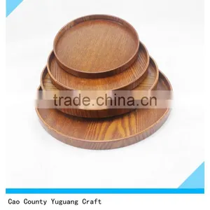 Durable Tradition Round Brown Wood Dinner Plate for Dinner and Restaurant thumbnail-1