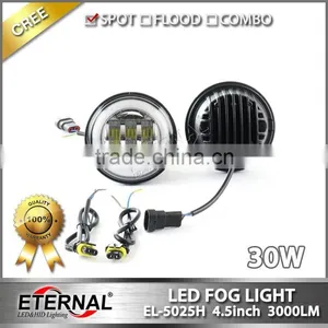 Offroad Powersport Harley Motorcycle LED Fog Driving Spot Headlight Black Chrome LED Headlamp thumbnail-1