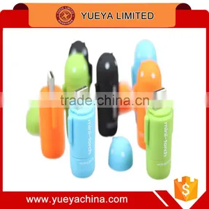 Colorful Android Robot Design Mini USB Charging LED Highlight Torch Bright Light Flashlight thumbnail-1